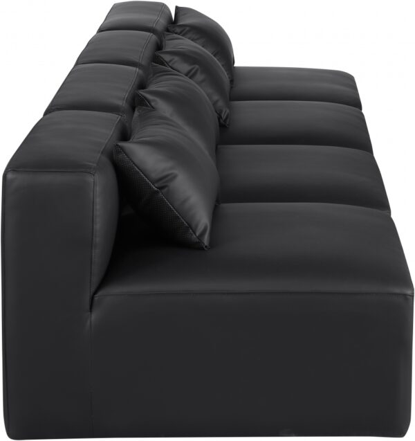 Cube 144" Vegan Leather Upholstered 4pc. Armless Modular Sofa