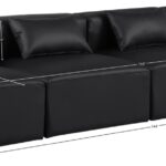 Cube 144" Vegan Leather Upholstered 4pc. Armless Modular Sofa