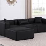Cube 108" Vegan Leather Upholstered 4pc. Modular Sectional