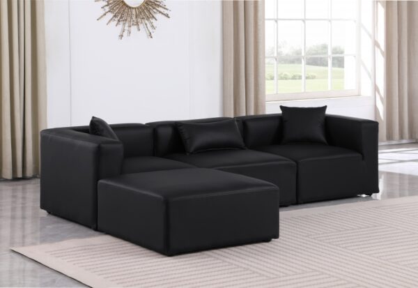 Cube 108" Vegan Leather Upholstered 4pc. Modular Sectional