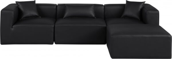 Cube 108" Vegan Leather Upholstered 4pc. Modular Sectional