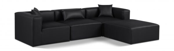 Cube 108" Vegan Leather Upholstered 4pc. Modular Sectional