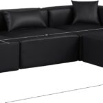 Cube 108" Vegan Leather Upholstered 4pc. Modular Sectional