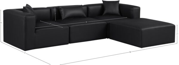 Cube 108" Vegan Leather Upholstered 4pc. Modular Sectional