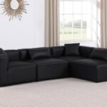 Cube 108" Vegan Leather Upholstered 4pc. Modular Sectional