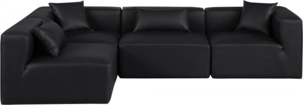 Cube 108" Vegan Leather Upholstered 4pc. Modular Sectional