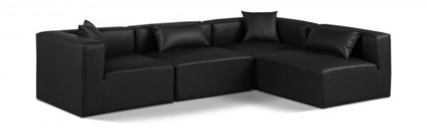 Cube 108" Vegan Leather Upholstered 4pc. Modular Sectional