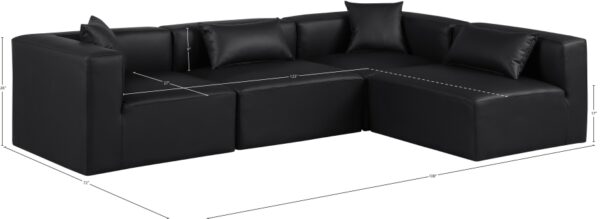 Cube 108" Vegan Leather Upholstered 4pc. Modular Sectional