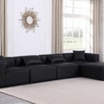 Cube 144" Vegan Leather Upholstered 5pc. Modular Sectional