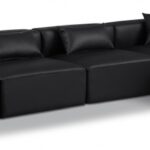 Cube 144" Vegan Leather Upholstered 5pc. Modular Sectional