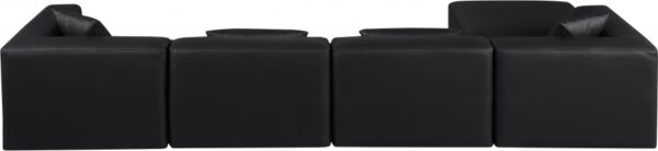 Cube 144" Vegan Leather Upholstered 5pc. Modular Sectional