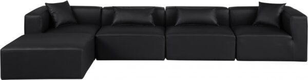 Cube 144" Vegan Leather Upholstered 5pc. Modular Sectional