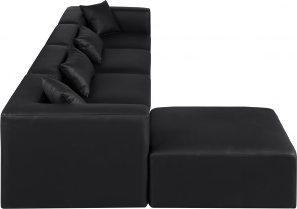 Cube 144" Vegan Leather Upholstered 5pc. Modular Sectional