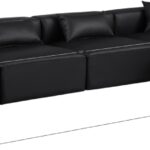 Cube 144" Vegan Leather Upholstered 5pc. Modular Sectional