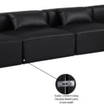 Cube 144" Vegan Leather Upholstered 5pc. Modular Sectional