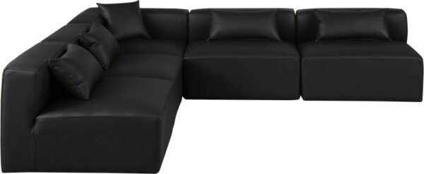 Cube 108" Vegan Leather Upholstered 5pc. Modular Sectional