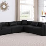 Cube 108" Vegan Leather Upholstered 5pc. Modular Sectional
