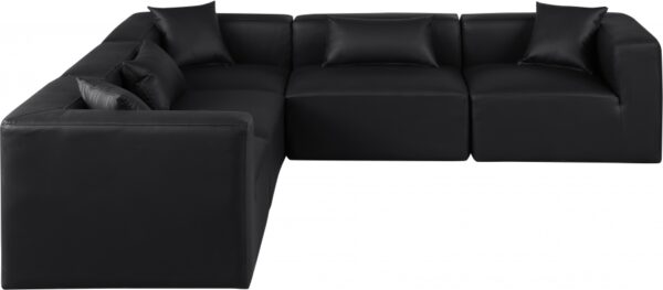 Cube 108" Vegan Leather Upholstered 5pc. Modular Sectional