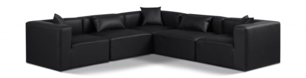 Cube 108" Vegan Leather Upholstered 5pc. Modular Sectional