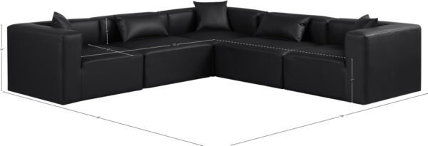 Cube 108" Vegan Leather Upholstered 5pc. Modular Sectional