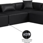 Cube 108" Vegan Leather Upholstered 5pc. Modular Sectional