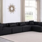 Cube 144" Vegan Leather Upholstered 5pc. Modular Sectional