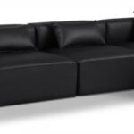 Cube 144" Vegan Leather Upholstered 5pc. Modular Sectional