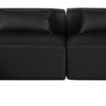 Cube 144" Vegan Leather Upholstered 5pc. Modular Sectional