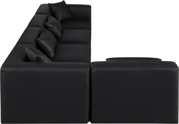 Cube 144" Vegan Leather Upholstered 5pc. Modular Sectional