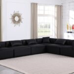 Cube 144" Vegan Leather Upholstered 6pc. Modular Sectional