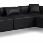 Cube 144" Vegan Leather Upholstered 6pc. Modular Sectional