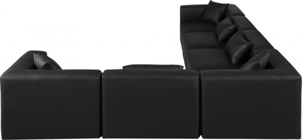 Cube 144" Vegan Leather Upholstered 6pc. Modular Sectional