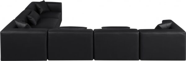 Cube 144" Vegan Leather Upholstered 6pc. Modular Sectional