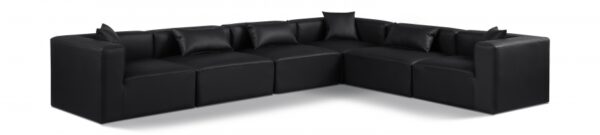 Cube 144" Vegan Leather Upholstered 6pc. Modular Sectional