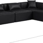 Cube 144" Vegan Leather Upholstered 6pc. Modular Sectional