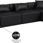 Cube 144" Vegan Leather Upholstered 6pc. Modular Sectional