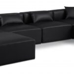 Cube 144" Vegan Leather Upholstered 6pc. Modular Sectional