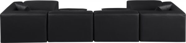 Cube 144" Vegan Leather Upholstered 6pc. Modular Sectional