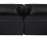Cube 144" Vegan Leather Upholstered 6pc. Modular Sectional