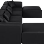Cube 144" Vegan Leather Upholstered 6pc. Modular Sectional