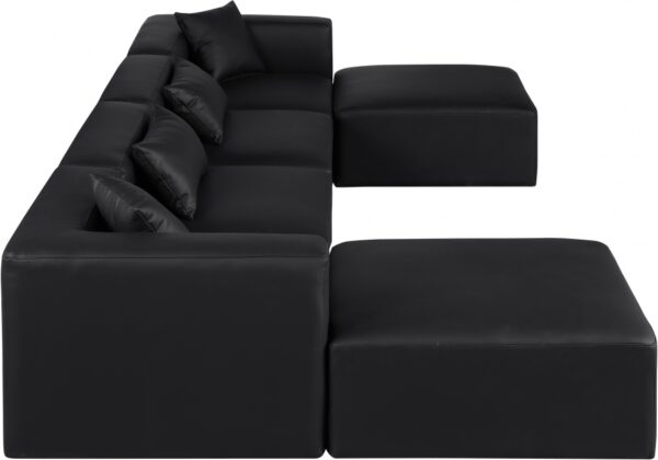 Cube 144" Vegan Leather Upholstered 6pc. Modular Sectional