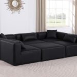 Cube 108" Vegan Leather Upholstered 6pc. Modular Sectional
