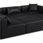 Cube 108" Vegan Leather Upholstered 6pc. Modular Sectional