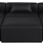 Cube 108" Vegan Leather Upholstered 6pc. Modular Sectional