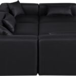 Cube 108" Vegan Leather Upholstered 6pc. Modular Sectional