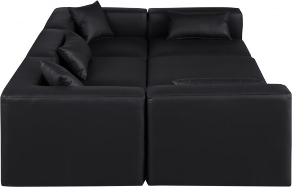 Cube 108" Vegan Leather Upholstered 6pc. Modular Sectional