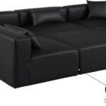 Cube 108" Vegan Leather Upholstered 6pc. Modular Sectional