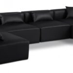 Cube 144" Vegan Leather Upholstered 6pc. Modular Sectional