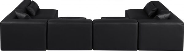 Cube 144" Vegan Leather Upholstered 6pc. Modular Sectional
