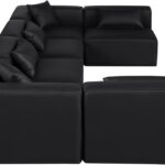 Cube 144" Vegan Leather Upholstered 6pc. Modular Sectional